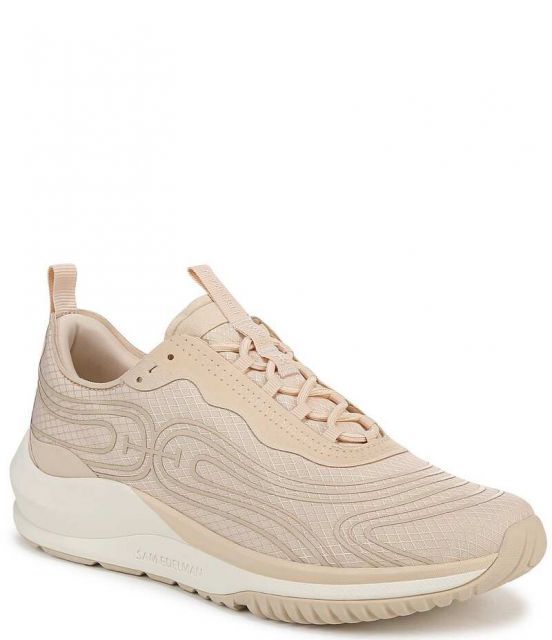 【送料無料】 サムエデルマン レディース カジュアルパンツ ボトムス Miles Nylon Logo Detail Lace Up Sneakers Ecru Sand