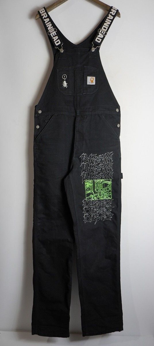 Carhartt カーハート × BRAIN DEAD ブレインデッド オーバーオール パンツ グラフィック プリント 黒 サイズM 419P
