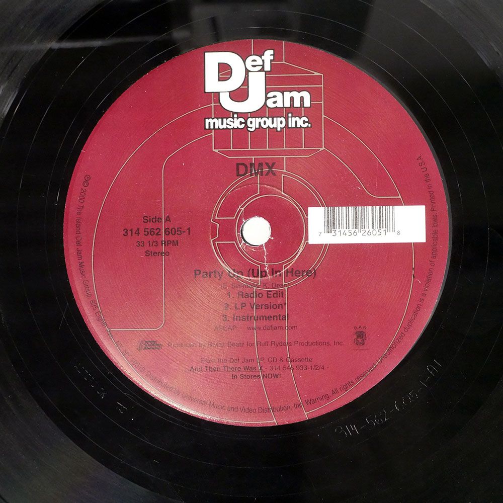米 US盤 DMX/PARTY UP /DEF JAM RECORDINGS 3145626051 12