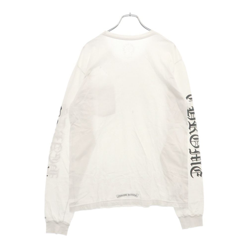 Chrome Hearts ホワイト長袖カットソー CHROME HEARTS (クロムハーツ) Neck Logo L/S Tee ネック ロゴ