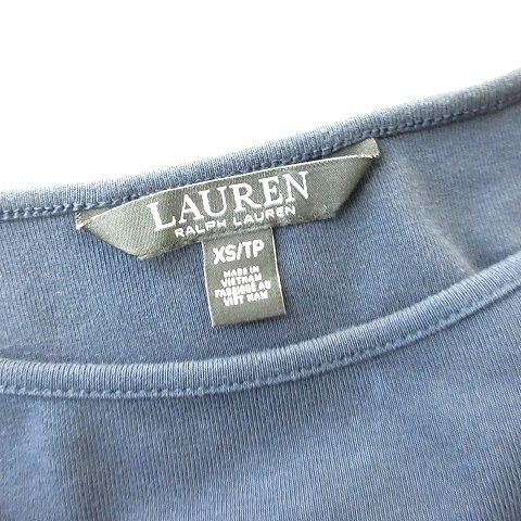 ローレンラルフローレン LAUREN RALPH LAUREN Tシャツ カットソー ボートネック 7分袖 ネイビー 紺 XS レディース ローレンラルフローレン LAUREN RALPH LAUREN Tシャツ