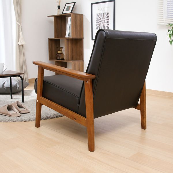 バイキャストPUソファ 1P DBR ダークブラウン 組立品 代引不可 NEXPOTALLINN_EU