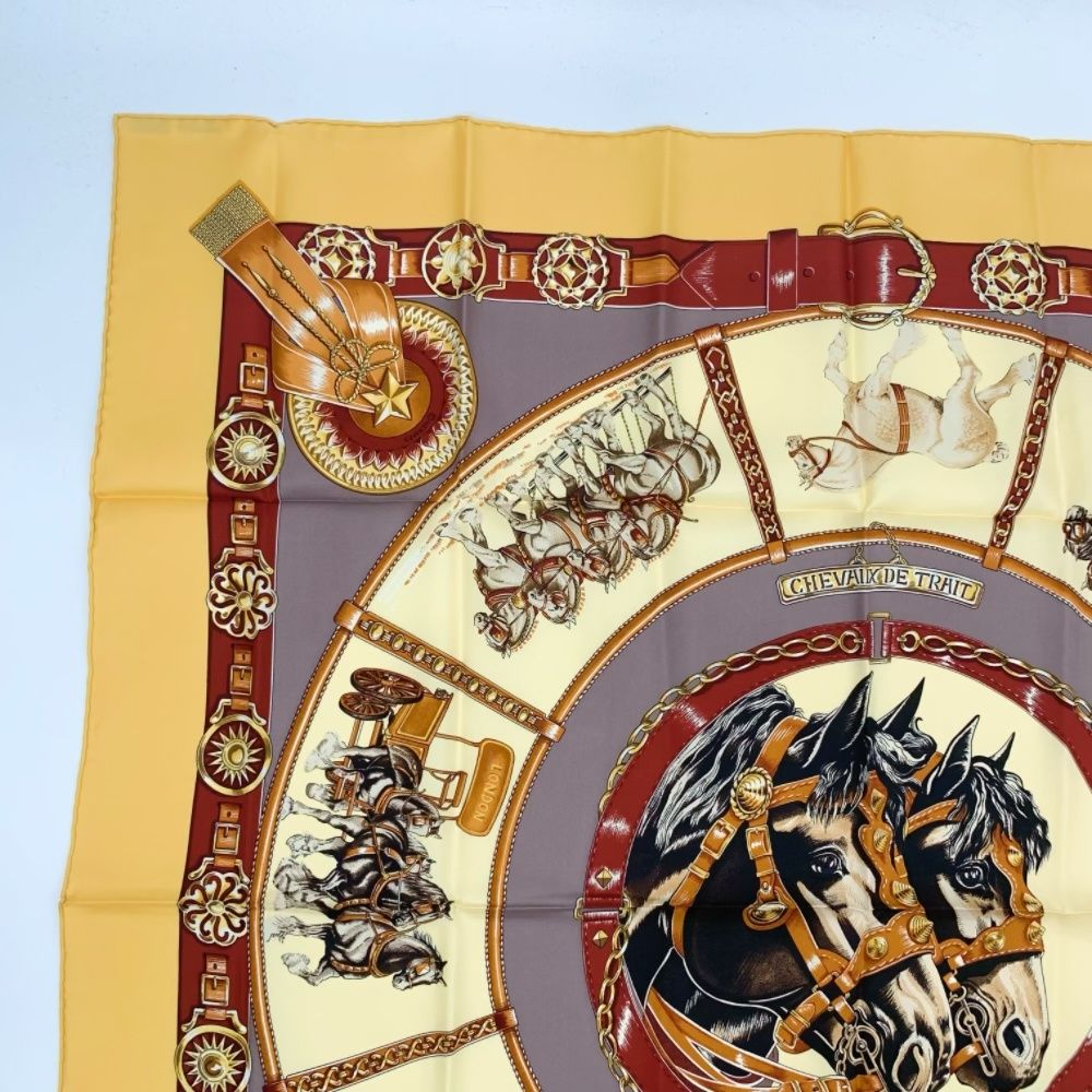 希少　エルメス カレ90 CHEVAUX DE TRAIT 輓馬 スカーフ HERMES - エルメス HERMES スカーフ カレ90 CHEVAUX DE TRAIT