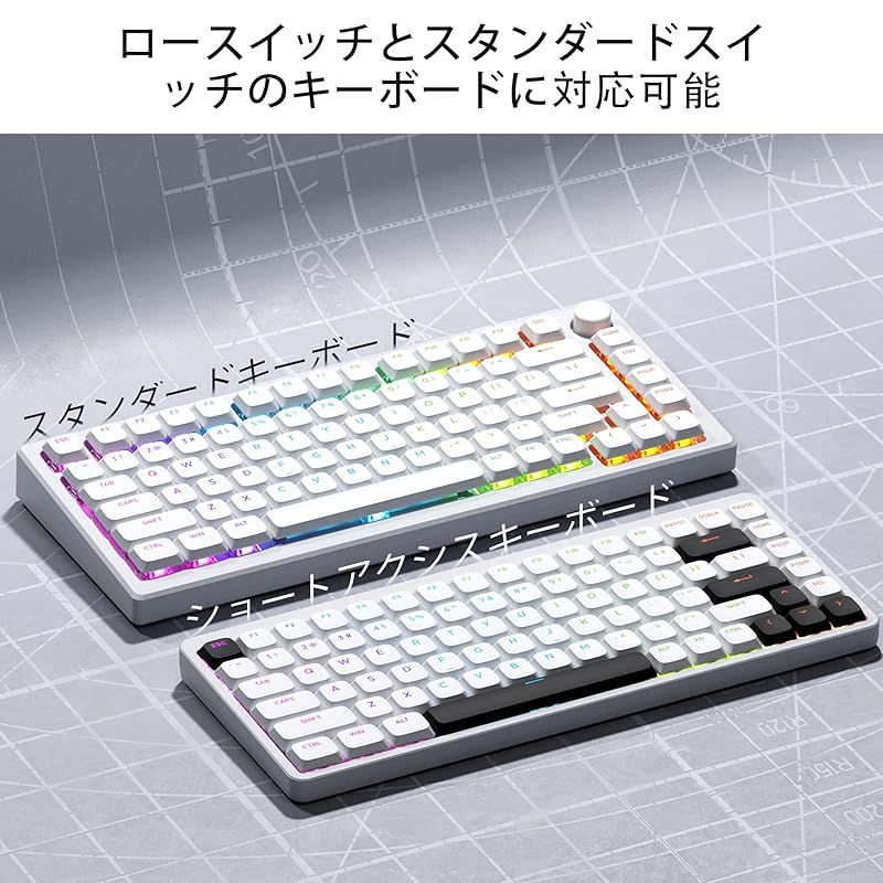 keyball用 ロープロファイルキーキャップ マットホワイト 40個 keyball用 ロープロファイルキーキャップ マットホワイト 40個