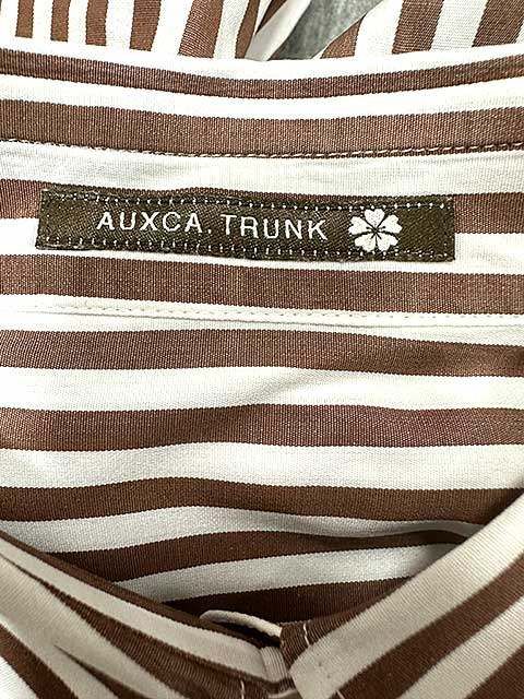 【中古】AUXCA.TRUNK　オーカ・トランク　トップス　シャツ　ストライプ　ブラウン　フリーサイズ＿s-0630-r26 中古】AUXCA.TRUNK オーカ・トランク トップス シャツ