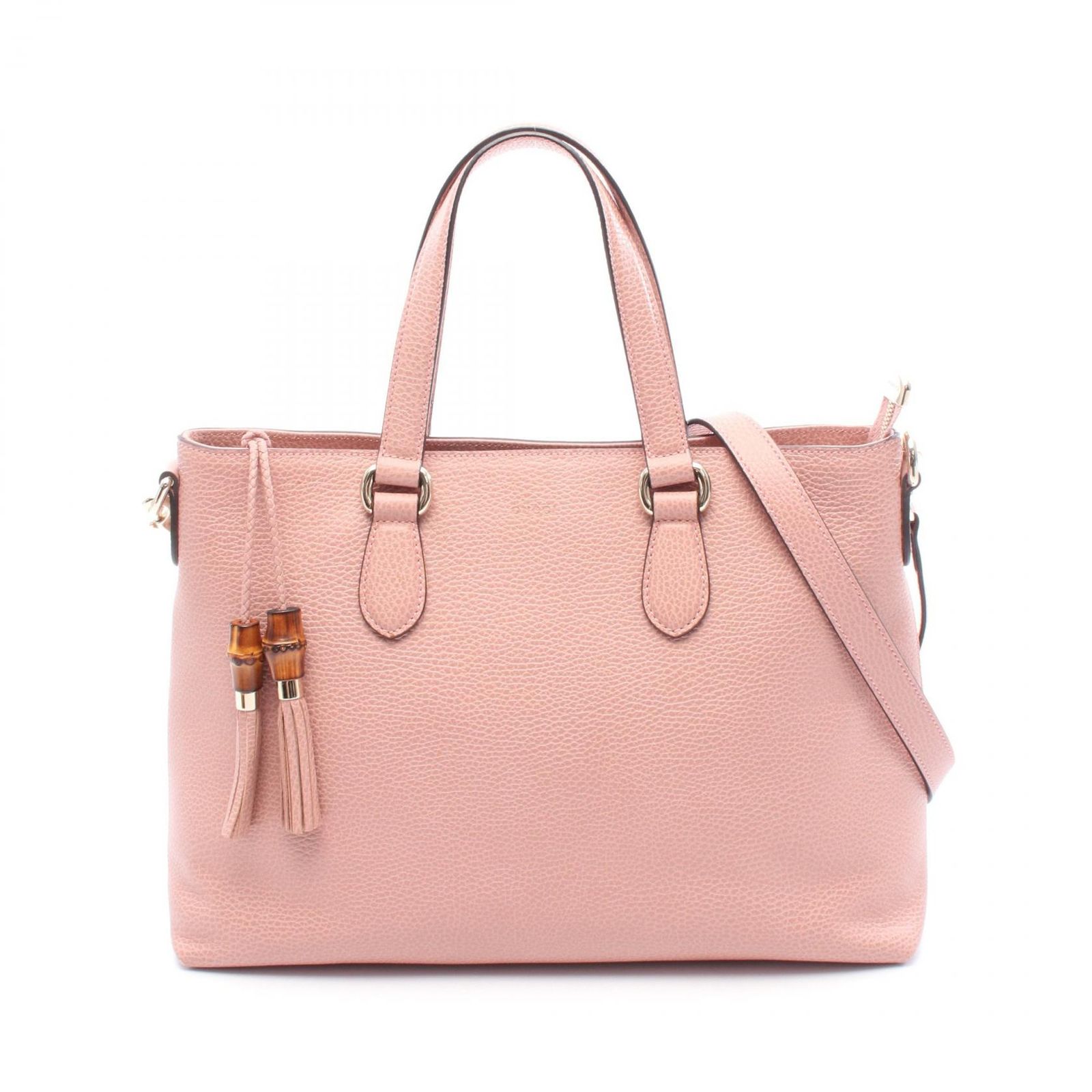 グッチ GUCCI ハンドバッグ バンブー 449642 ピンク レザー バンブー 2wayトート レディース Used A