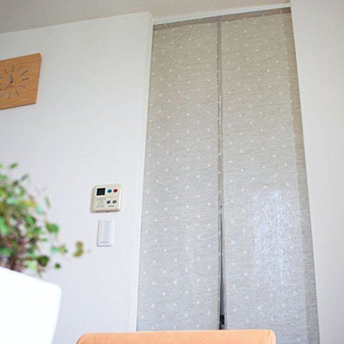 72_ベージュ SunnyDayFabric のれん 水玉リネン ベージュ ロング フレンチリネン 約幅72cm x 丈170cm