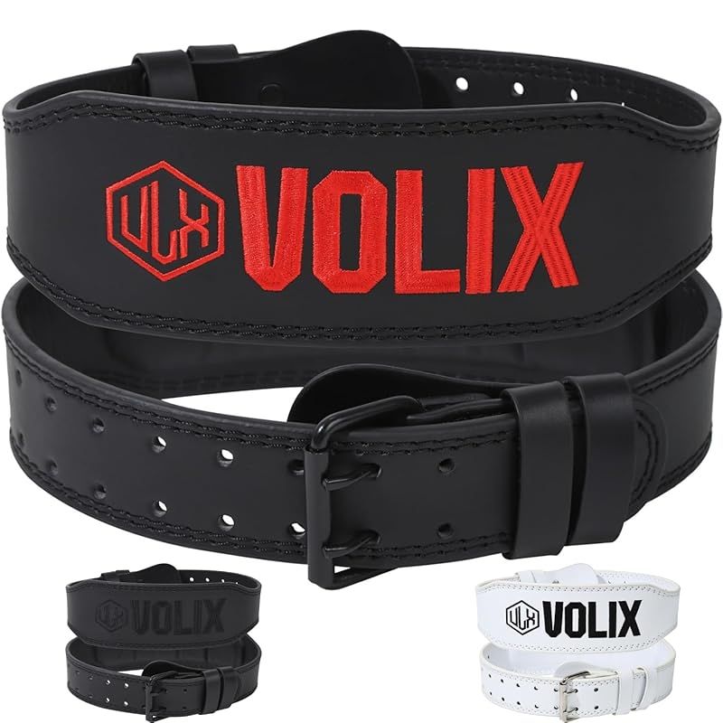 【新着商品】VOLIX トレーニングベルト【マイクロファイバーレザーで生地がやわらかく体にフィット】リフティングベルト パワーベルト 筋トレ (レッド, S)