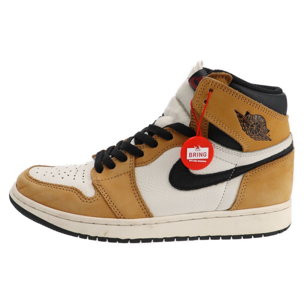 NIKE (ナイキ) AIR JORDAN 1 RETRO ROOKIE OF THE YEAR エアジョーダン1 ルーキーオブザイヤー ハイカットスニーカー ホワイト/キャメル US8.5/26.5cm 555088-700