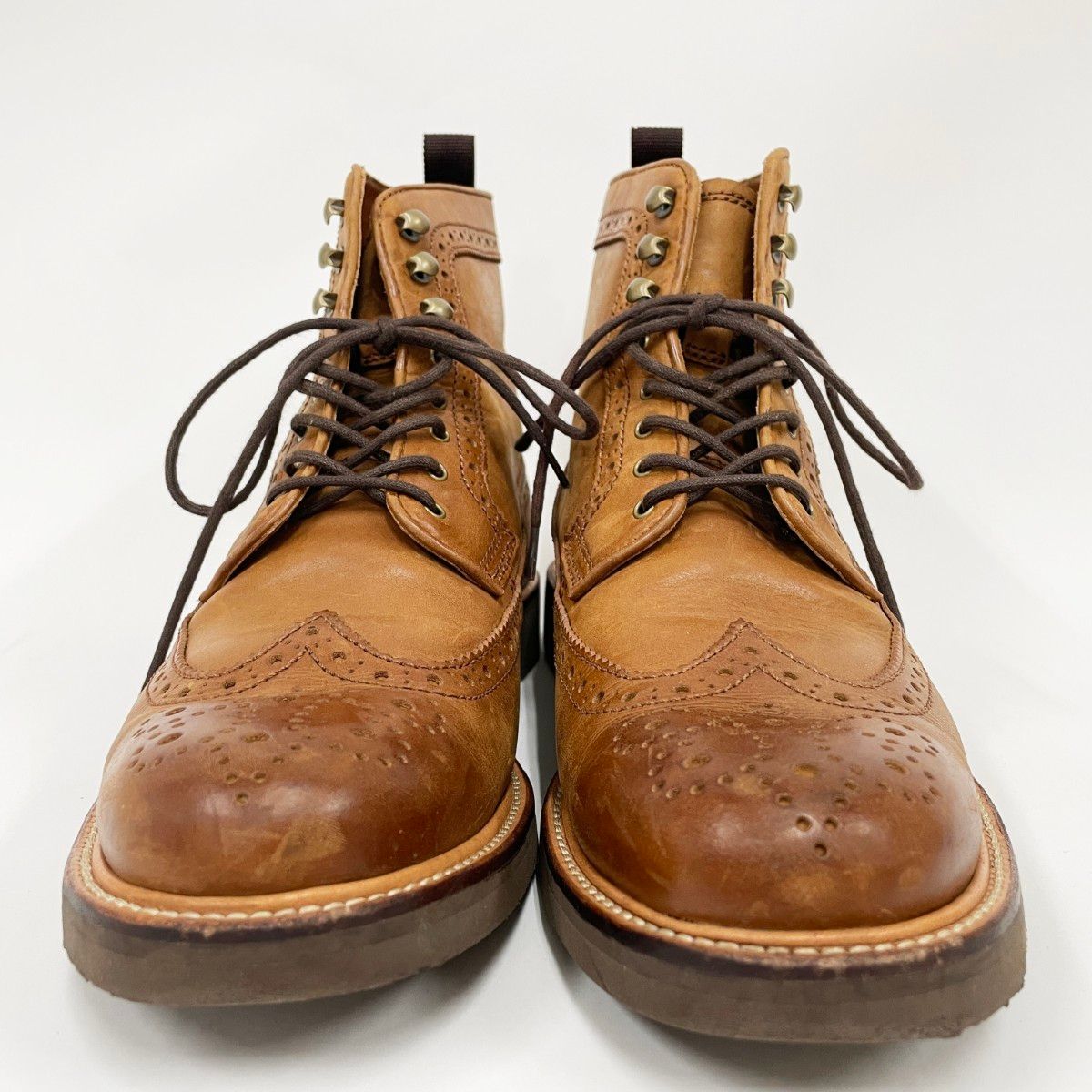 〇〇REGAL リーガル レースアップブーツ ウイングチップ サイズ26cm キャメル