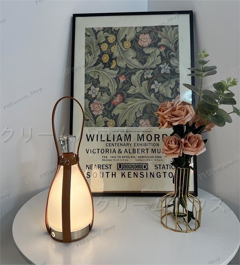 臨場感のある テーブルランプ 牛乳瓶の形 テーブルランプクリエイティブリビングルーム ベッドルームベッドサイドレザーガラス 装飾テーブルランプ 夜の光