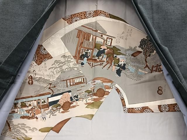 平和屋着物○男性 髭紬 羽織セット 正絹 逸品 未使用 BAAU4676gt