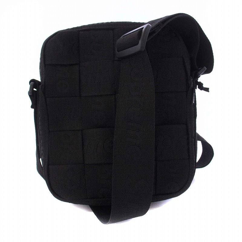 シュプリーム SUPREME 23SS Woven Shoulder Bag ウーブン ショルダーバッグ クロスボディバッグ ロゴ 黒 ブラック AA