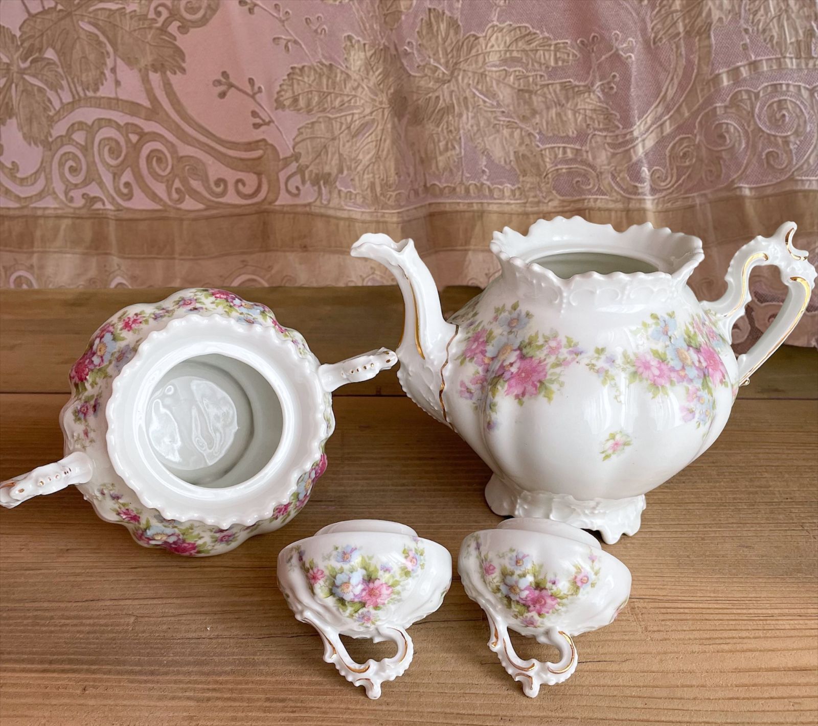 19世紀後半のアンティークティーポット＆シュガーポット