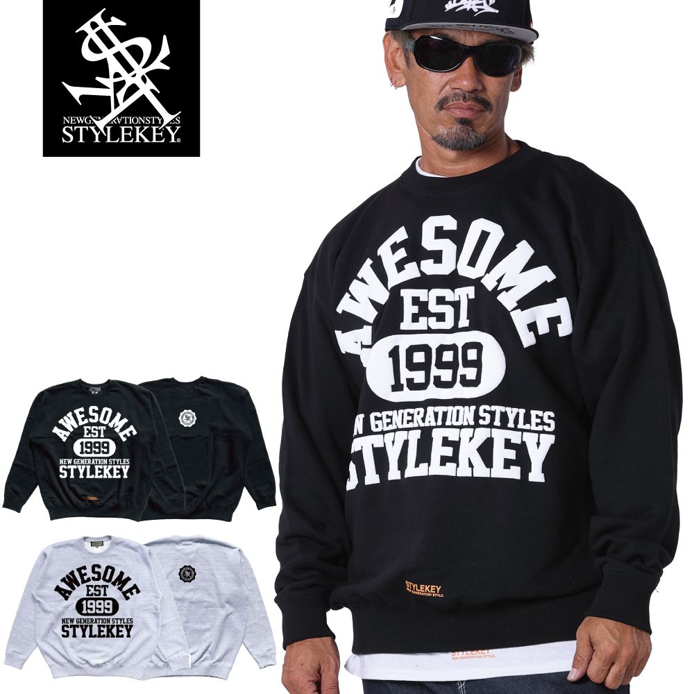 STYLEKEY(スタイルキー) クルースウェット MENTOR CREW SWEAT(SK23FW-SWC01) ロゴ ストリート系 トレーナー B系 ヒップホップ 大きいサイズ