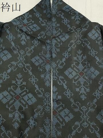 平和屋着物○本場村山大島紬 菱吉祥花文 三越扱い 正絹 逸品