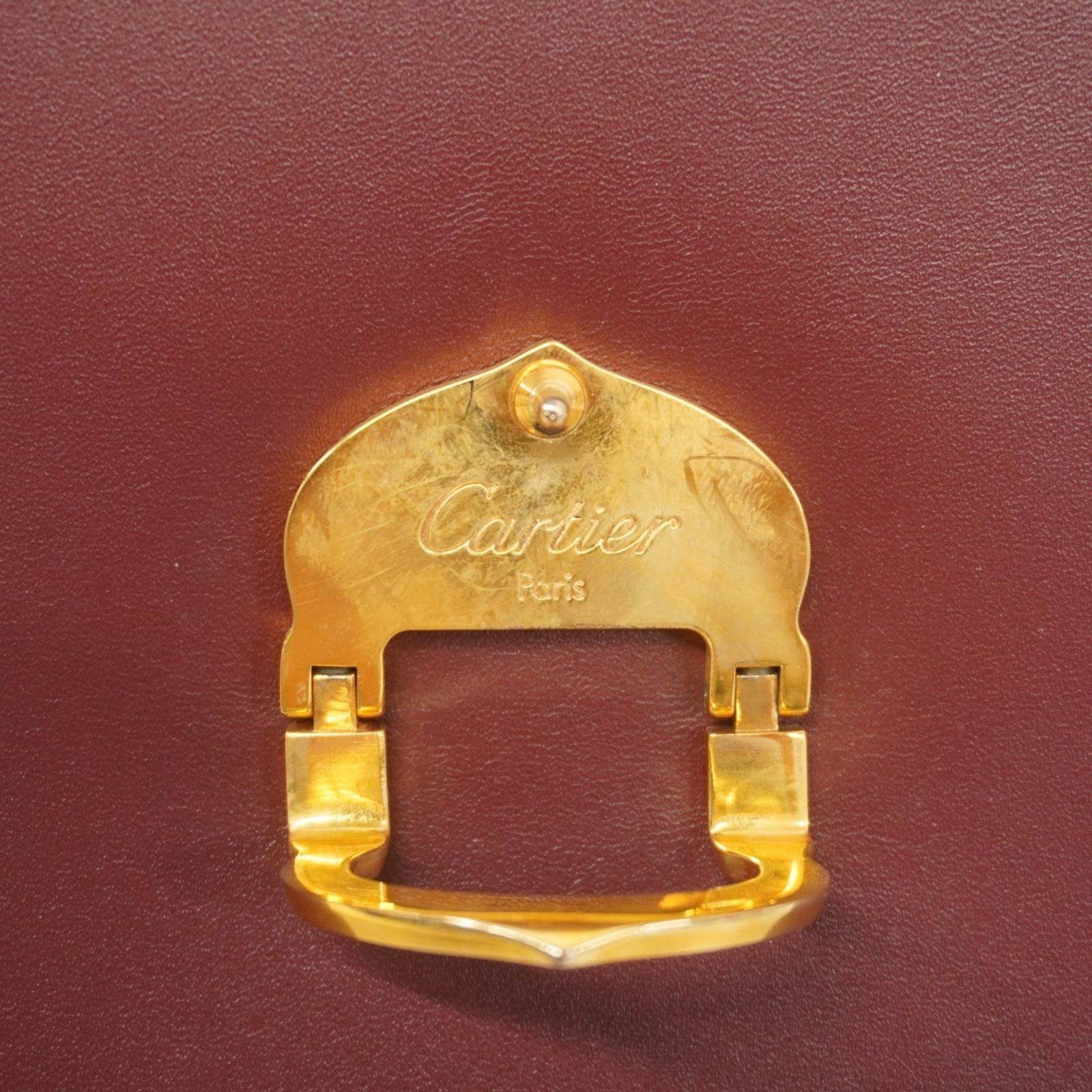 ♡美品♡Cartier カルティエ マスト ハンドバッグ レザー ボルドー 箱付 Cartier カルティエ マストライン ハンドバッグ ミニ ボストン