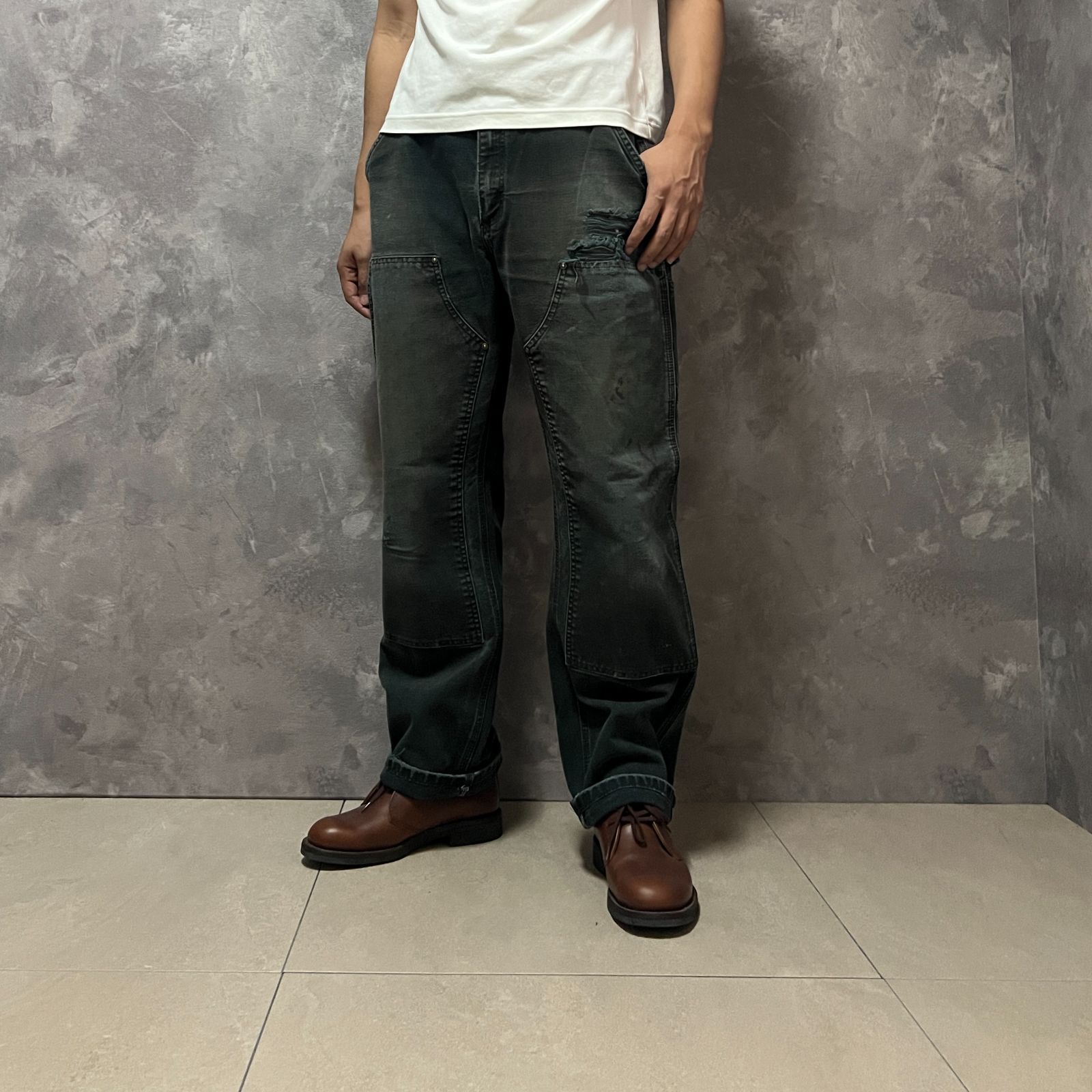 carhartt ダブルニー ブラック サイズ推定L34×W32 タグ欠損 - メルカリ
