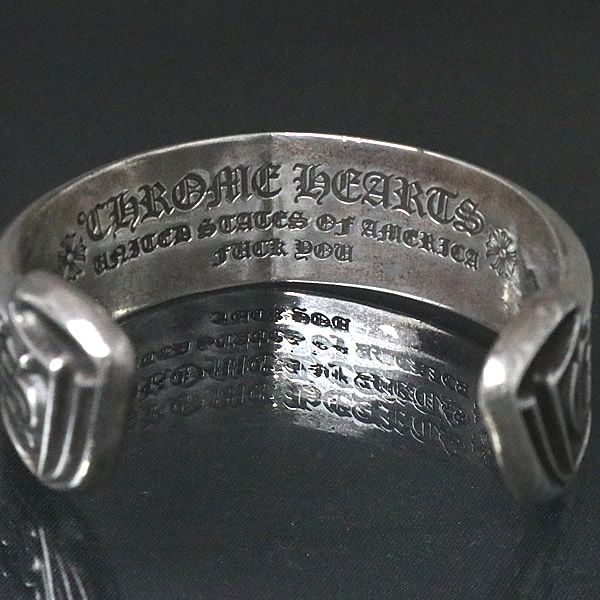 銀座店 クロムハーツ スクロール ラベルバングル ホールマーク入り