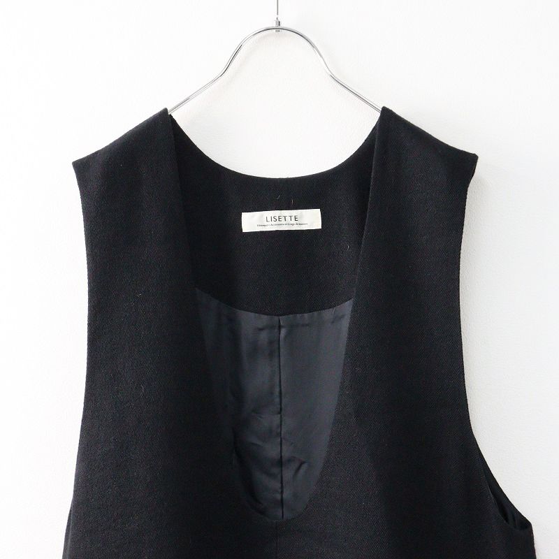 Lisette リゼッタ ラウラ　ジャンパースカート ワンピース　38 リゼッタ Lisette ラウラ ノアール ウール リネン ジャンパースカート