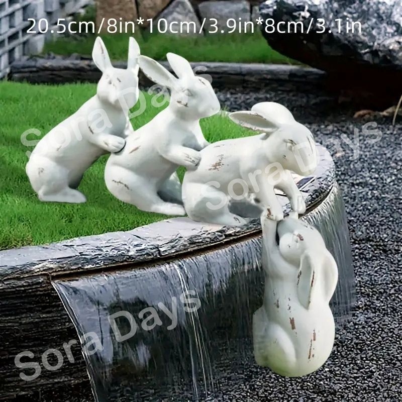 秀山 作　銅像　【うさぎの親子】　インテリア ウサギの彫刻セット　オブジェ　在銘 秀山 作 銅像 【うさぎの親子】 インテリア ウサギの彫刻セット