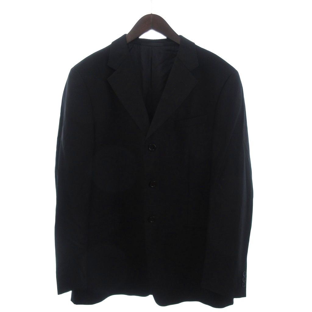 アルマーニ コレツィオーニ ARMANI COLLEZIONI スーツ セットアップ テーラードジャケット シングル 3B パンツ スラックス 黒 ブラック 52