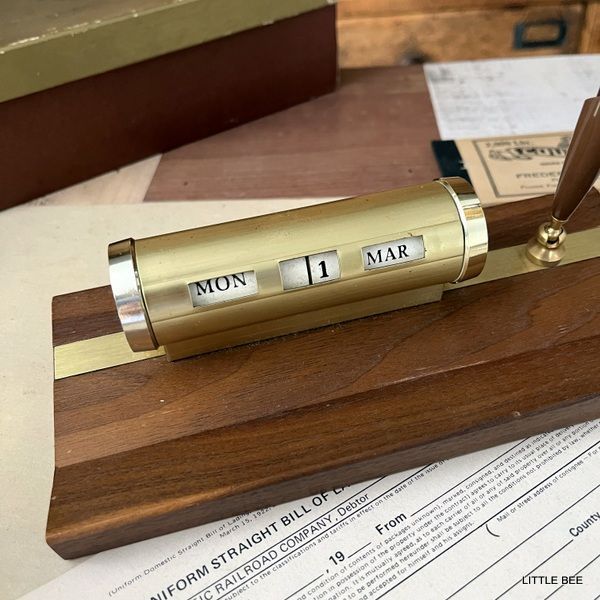 vintage】デスクカレンダー 万年カレンダー アドバタイジング antique