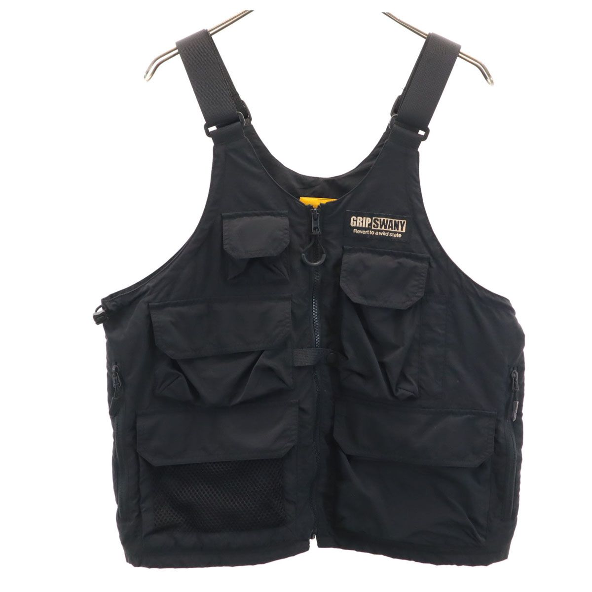 GRIP SWANY グリップスワニー サプレックスナイロン ギアバッグ ベスト M ブラック アウトドア メンズ 古着