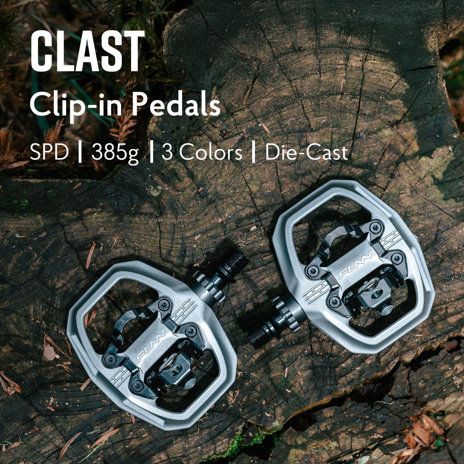 Funn ファン クラスト Clast クリップインペダル - MTB 通勤 ツーリングに最適なデュアルプラットフォームペダル 片面はSPD互換のビンディングペダル もう片面はフラットプラットフォーム