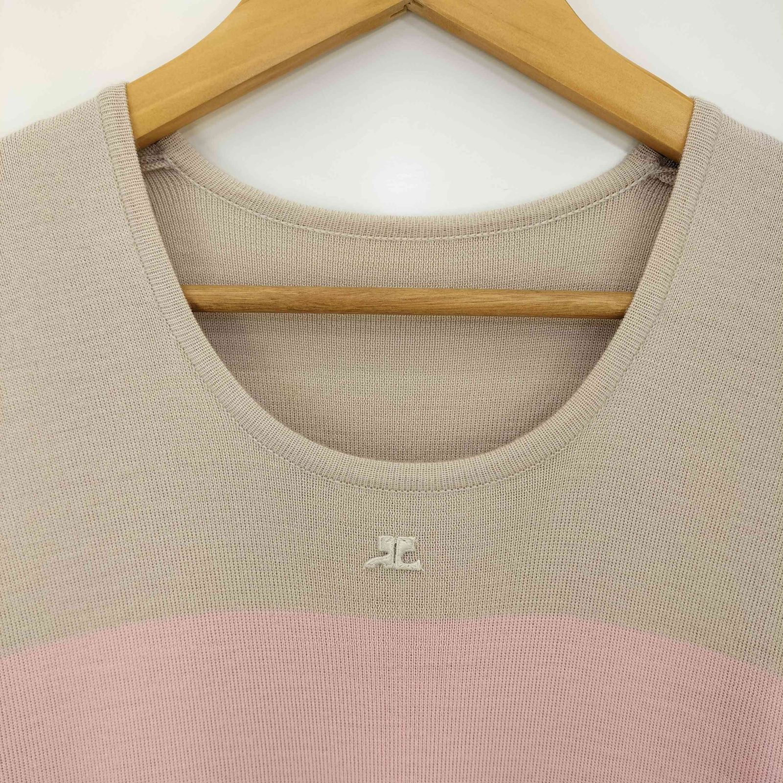 クレージュ courreges アクリルウール 半袖ニットワンピース