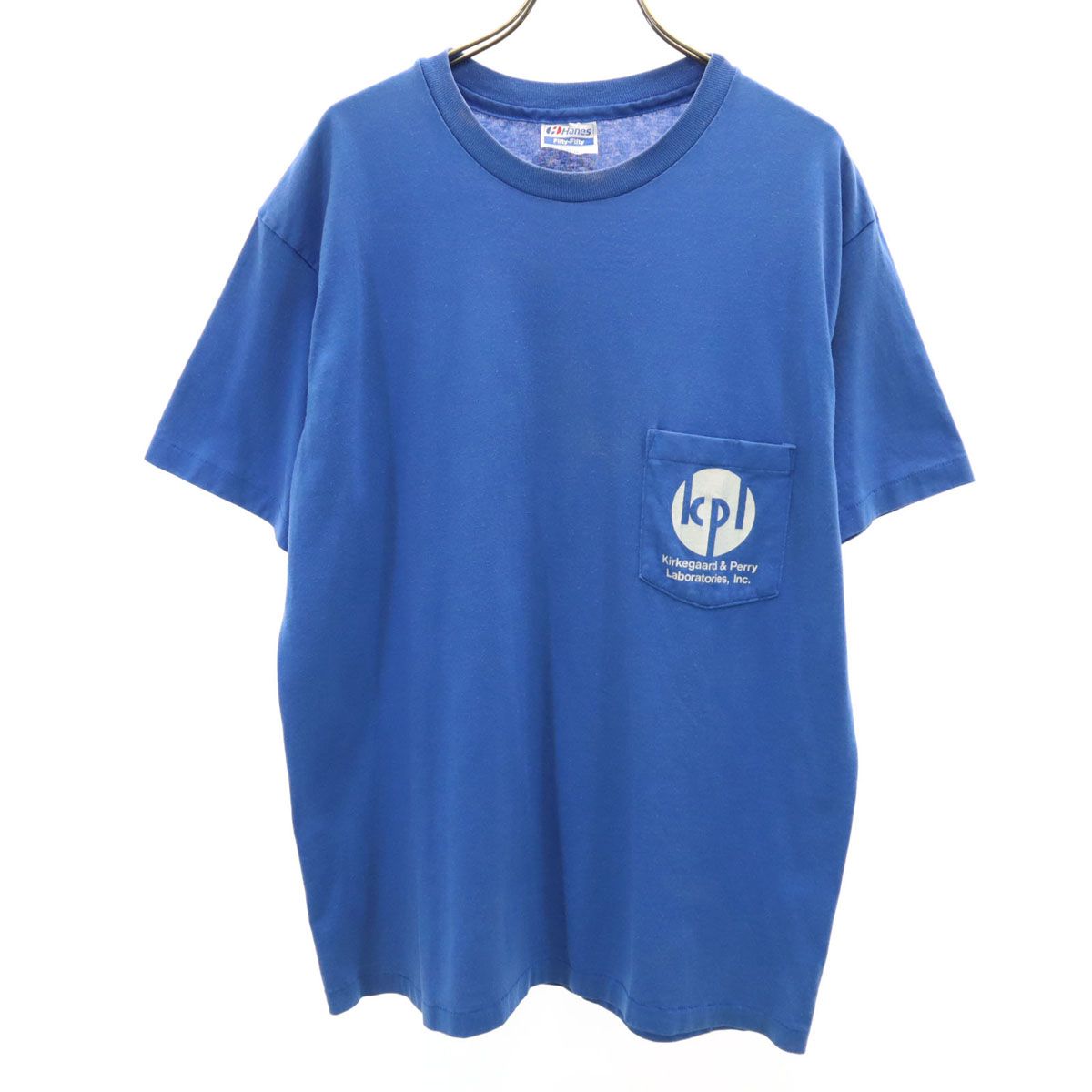 Hanes ヘインズ 80s 90s USA製 オールド 半袖 Tシャツ L 青 Fifty 