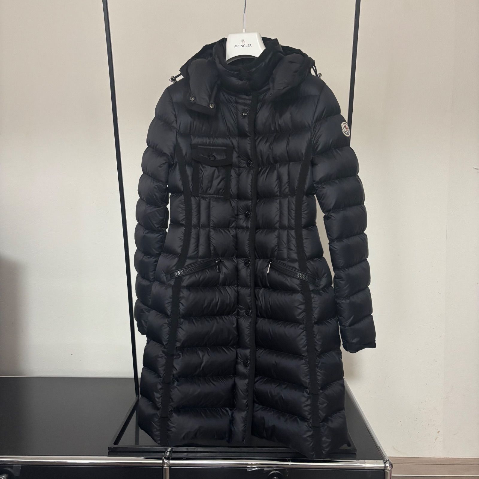 モンクレール☆HERMINE☆エルミン☆定番ロングダウン☆ブラック☆0 