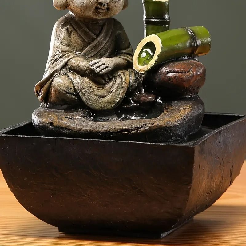 Kwueiit 卓上噴水 竹の噴水 ウォーターポンプとアトマイザー付き 竹の