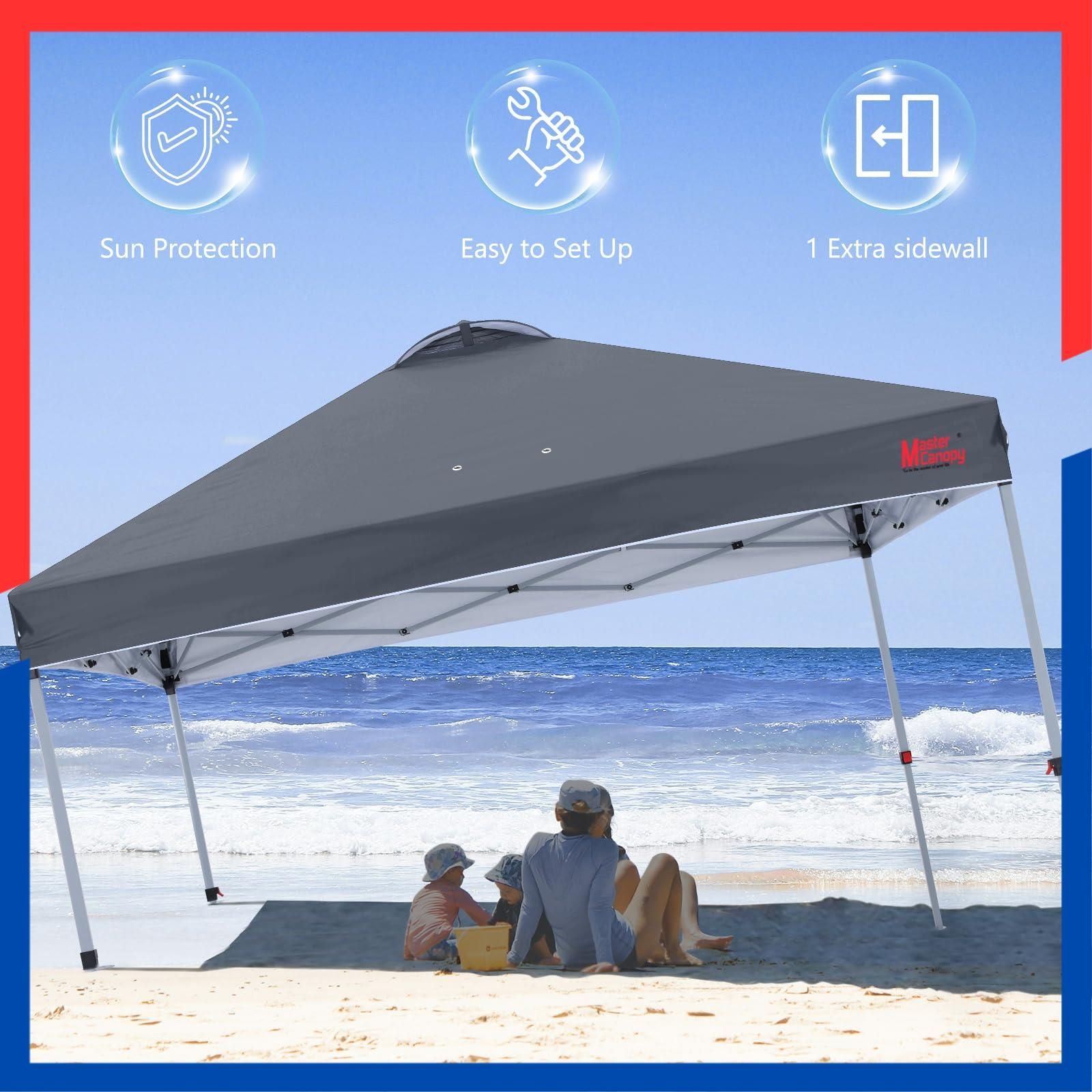 数量 サンシェード UVカット 日除け 耐水 商用 風抜けベンチレーション アウトドア用 キャスターバッグ スチールフレーム 三段階調節 ペグ 2M 2.5M 3M ロープ サイドシート一枚セット ウェイトバッグ付き 3M深灰 マスターキャノピー M SKLAD-KIRPICHA_RU