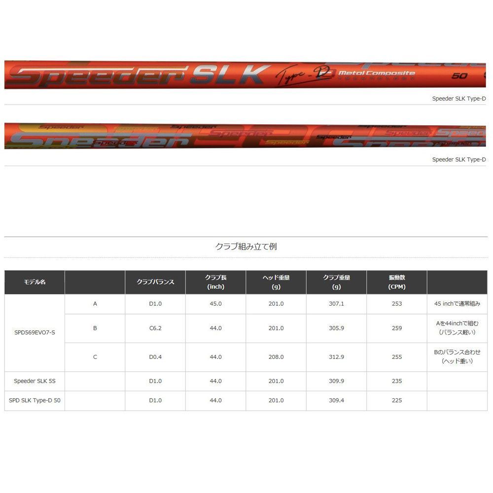 飛距離◎短尺SPEEDER SLK TYPE-D 50 テーラーメイド対応 飛距離短尺SPEEDER SLK TYPE-D 50 テーラーメイド対応
