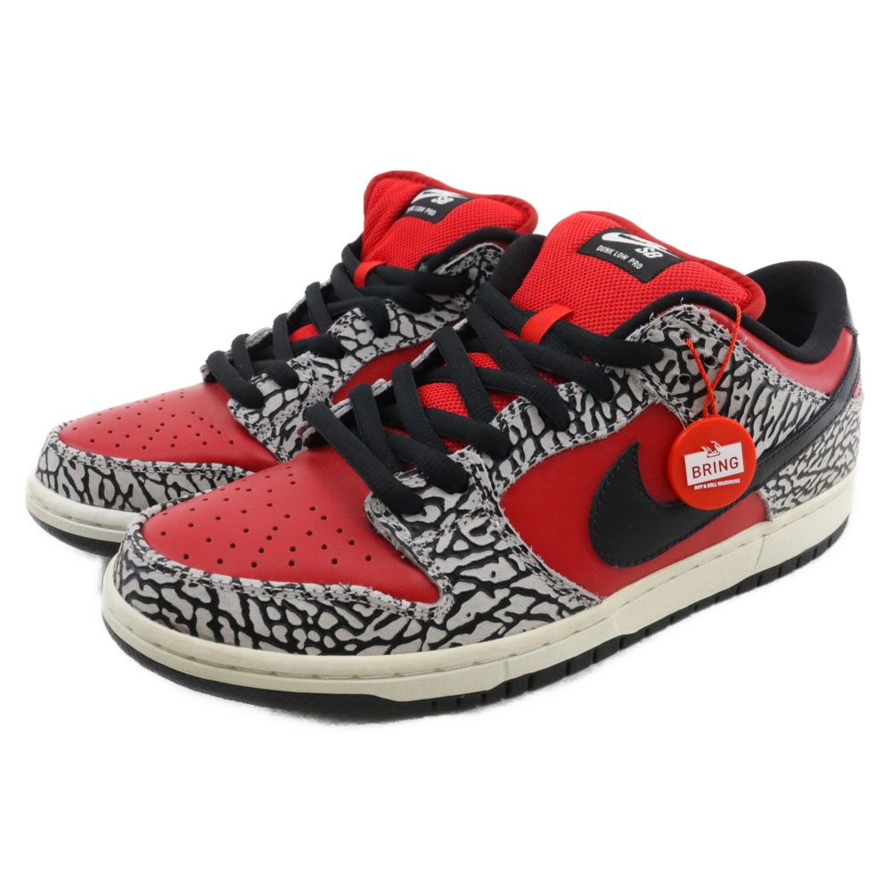 NIKE SB (ナイキエスビー) 【観賞用 2012年製】12SS DUNK LOW PREMIUM SB SUPREME ダンク ロー シュプリーム セメント ローカットスニーカー レッド US9/27.0cm 313170-600