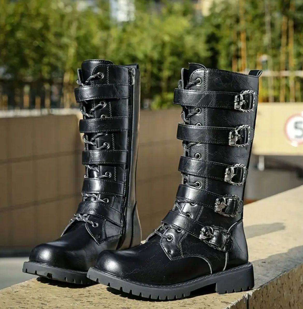 ブーツ バイクブーツ バイクシューズ ウエスタン メンズ 革靴 おしゃれ ロングブーツ シューズ サイドにファスナー 防寒靴 おしゃれ ブラック ファッション 秋冬新作 ロック ヴィジュアル バイカー 靴 メンズシューズ 防滑保温 マーティンブ