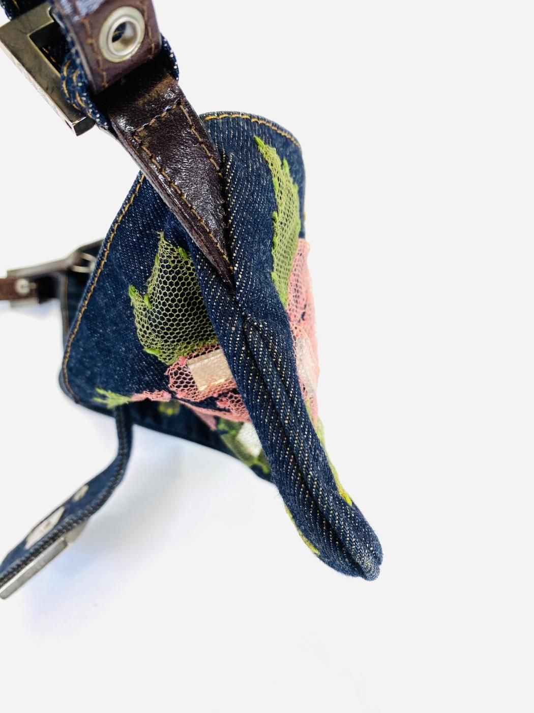 フェンディ FENDI フラワー デニム マンマバケット ショルダー