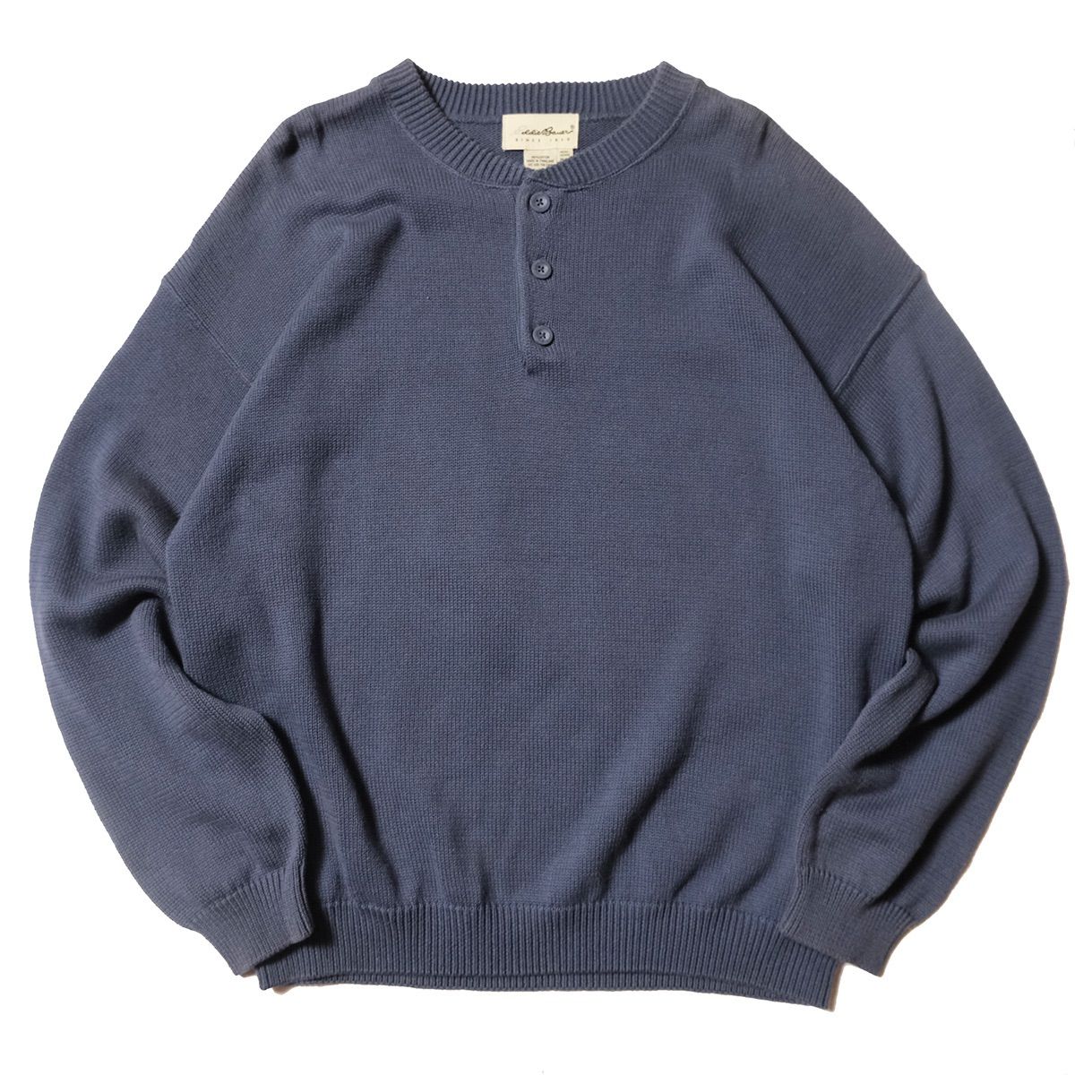 90's エディーバウアー ヘンリーネック コットン ニットセーター (M