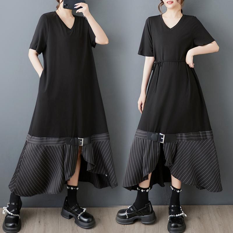 大きいサイズ ワンピース アシンメトリー オーバーサイズ
