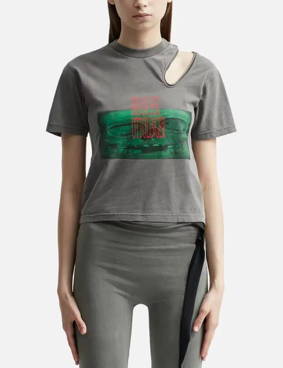 Ottolinger カットアウト プリンティング Tシャツ グレー