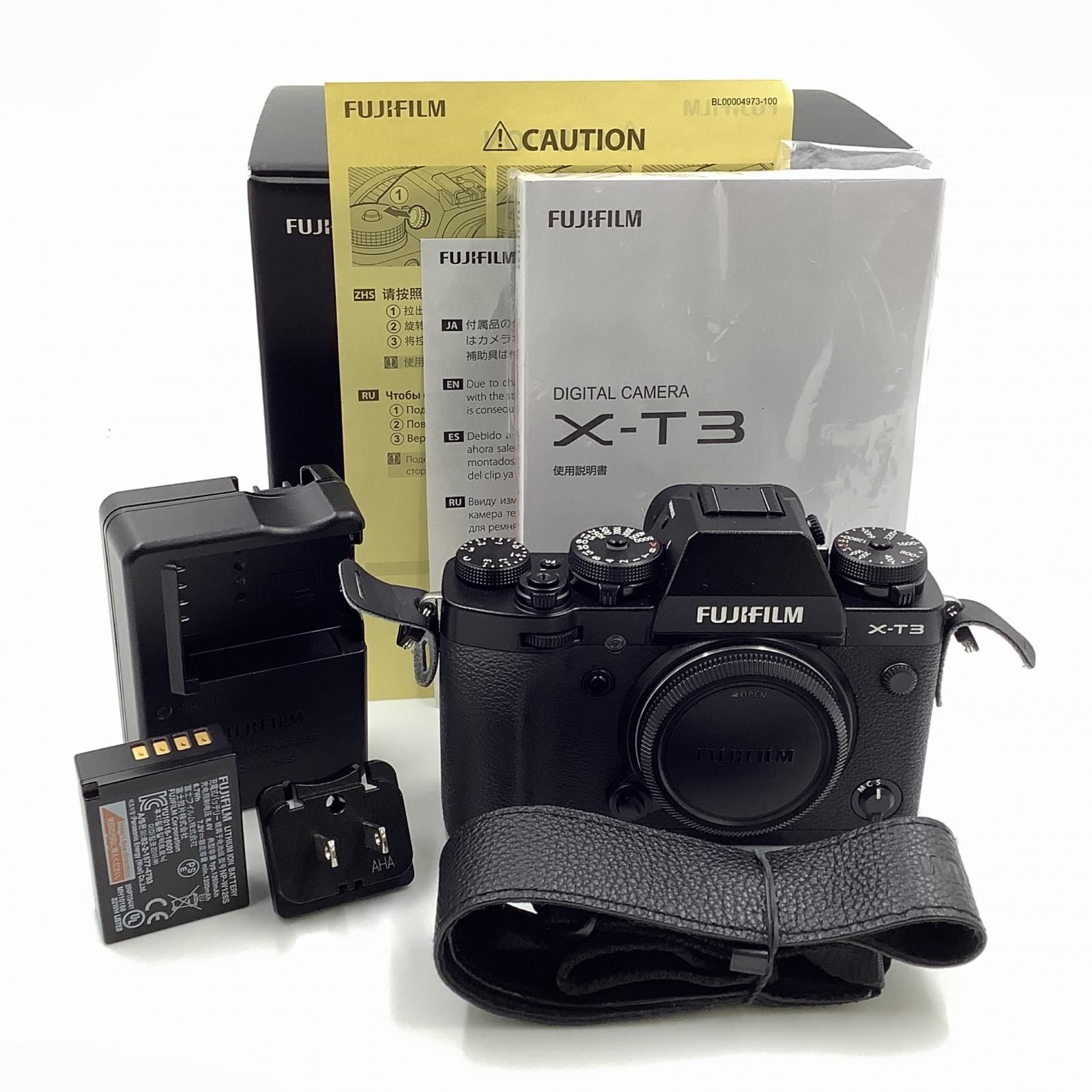 【全額返金保証】【最速発送】FUJIFILM デジタル一眼 X-T3 ボディ ブラック 動作確認済 シャッター280回