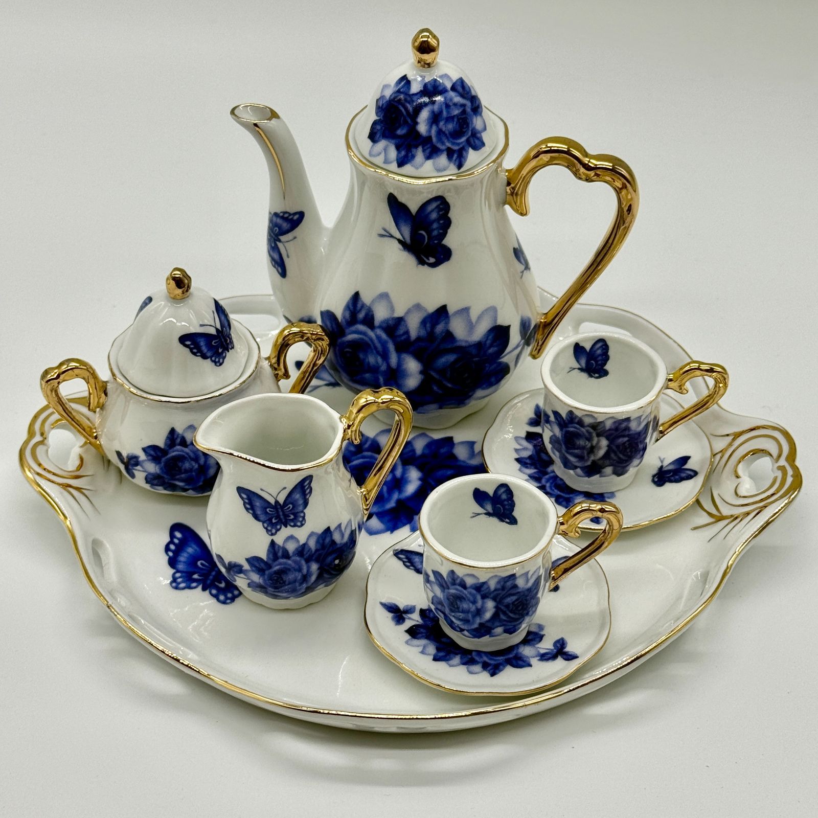 希少品】【美品】KOBE ALPHALPHA ミニチュア ティーセット 花柄