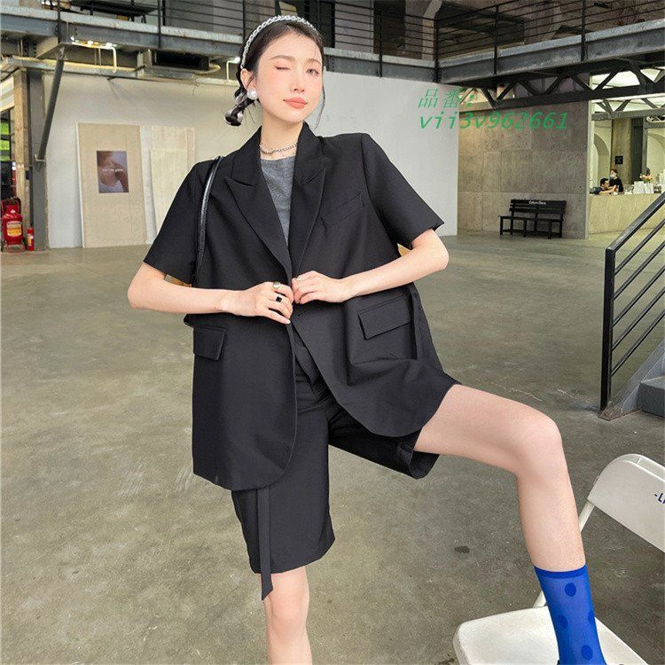 セットアップ テーラード ジャケット ハーフパンツ 韓国 ストリート ダンス レディース 夏 モード系女子 原宿系 衣装 HIPHOP Y2K コーデ vii3v962661