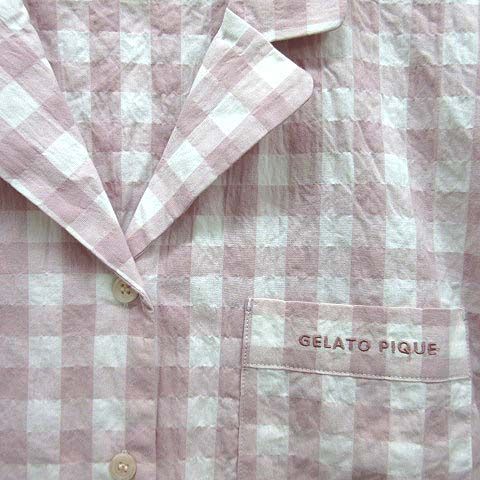 ジェラートピケ gelato pique ギンガムチェック セットアップ シャツ ロング パンツ ピンク ルームウエア パジャマ 2025SS DECORATOM_COM_BR