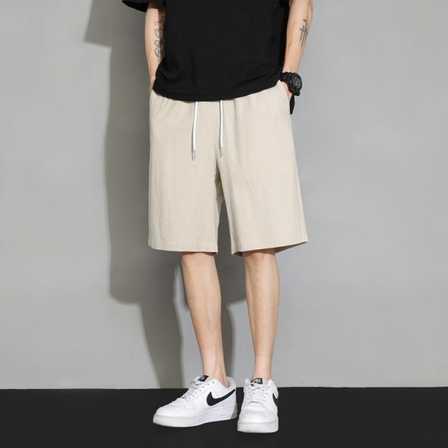 種類139：2XL/K：ブラックレッド メンズ ファッション 服 男性用 オシャレ シンプル 大人 かっこいい 大きいサイズ ストリート 紳士服 夏 綿 カジュアル パンツ 軽 ミドル丈 ストレート 快適 スーツ