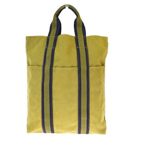 【中古】 エルメス(Hermes) フール・トゥ カバス コットン トートバッグ グリーン 02GA495