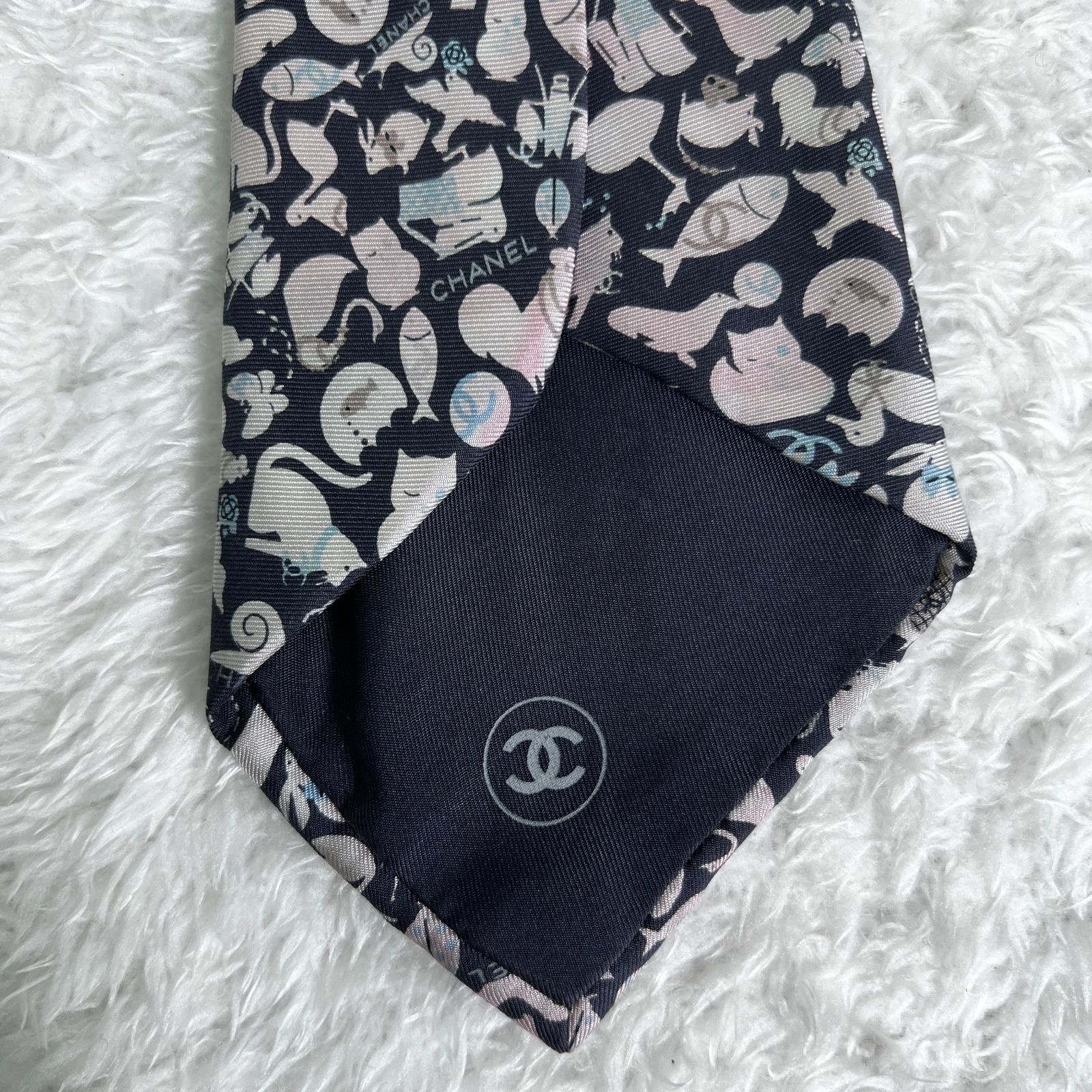 訳アリ》CHANEL (シャネル) シルクネクタイ 動物柄 - メルカリ