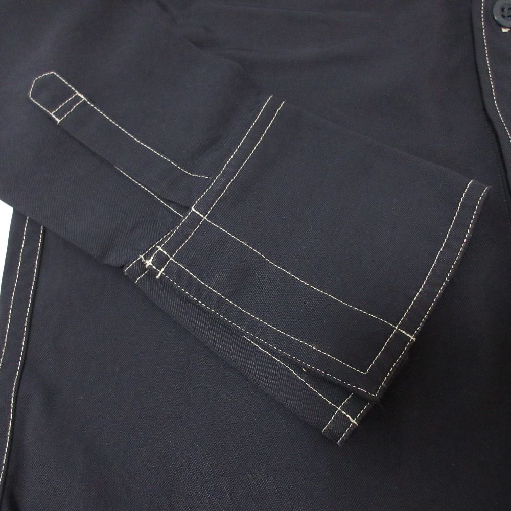 美品 TOGA PULLA トーガプルラ 胸ポケット ステッチ 長袖 シャツ ブラウス 36 ネイビー レディース 古着 中古 美品 TOGA PULLA トーガプルラ 胸ポケット ステッチ 長袖 シャツ