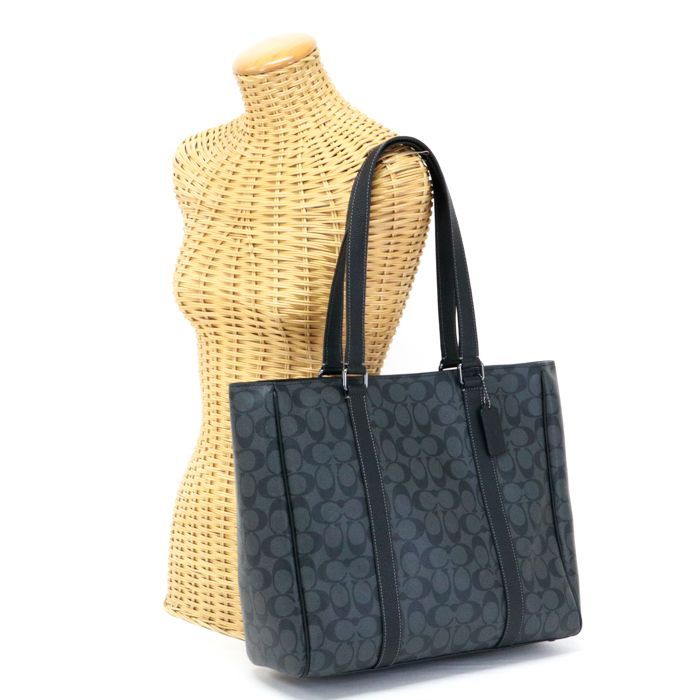 コーチ COACH ハドソン ダブル ハンドル トート PVC レザー 